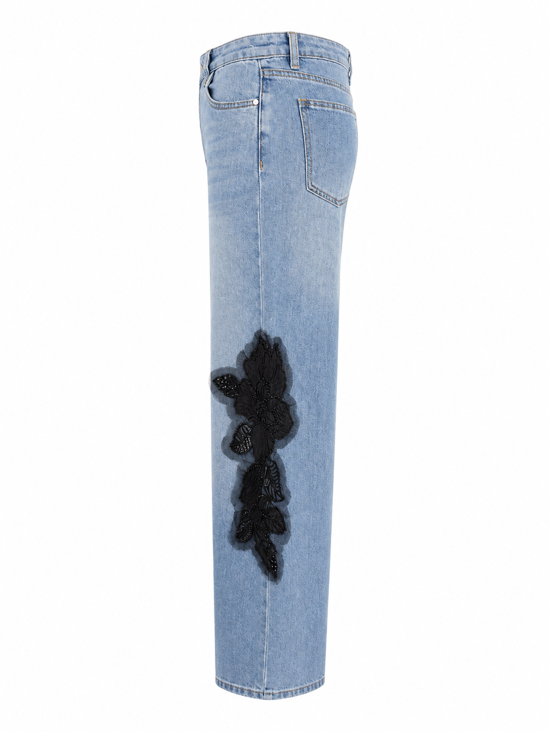 Midnight Bloom Wide Leg Jeans