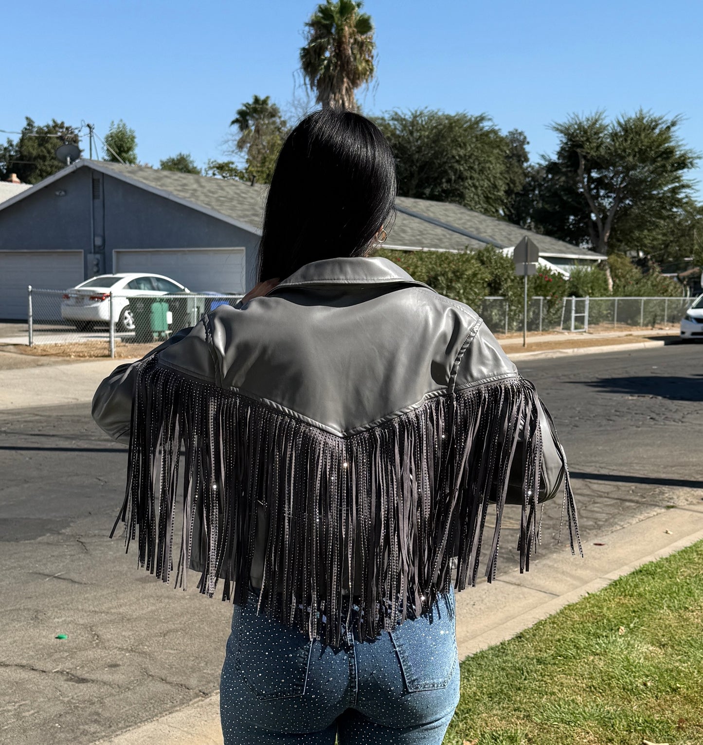 Shiny fringe jacket