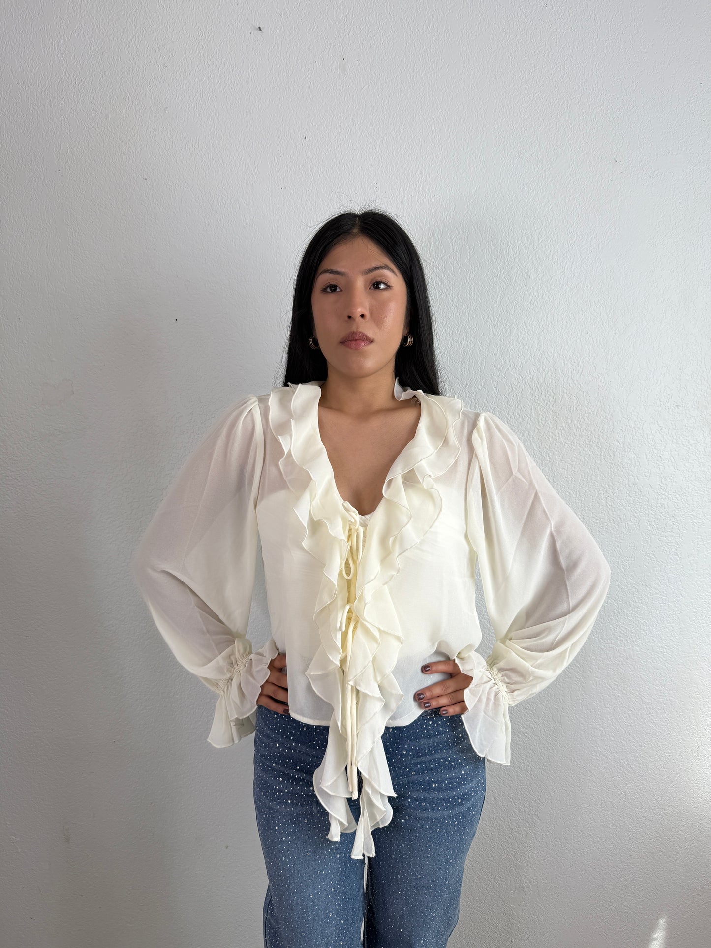 Boho mesh top