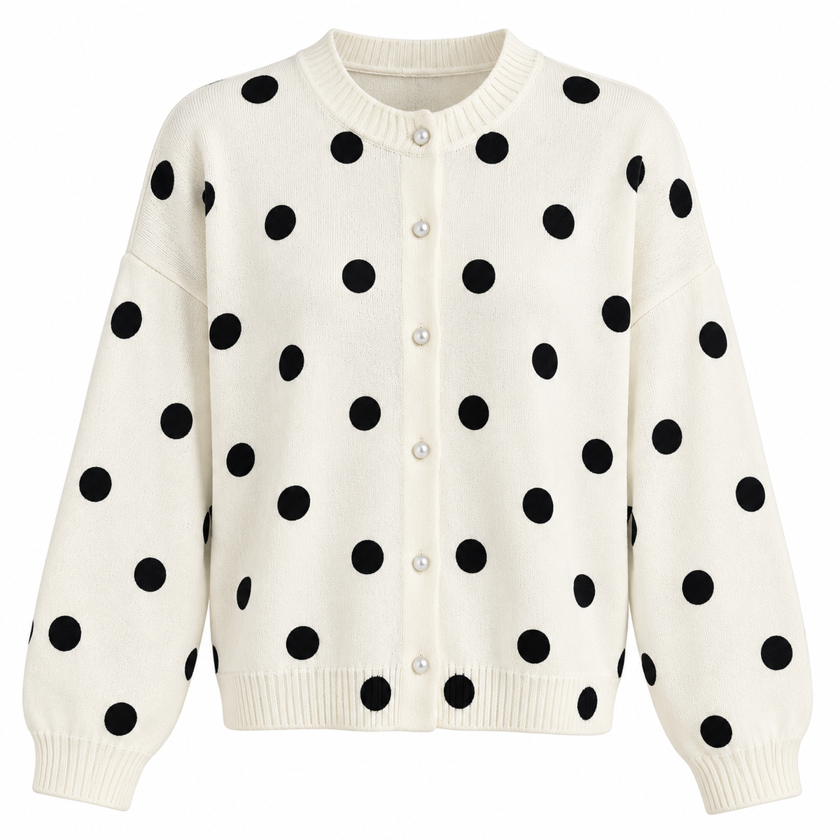 Polka Dot Knit Cardigan