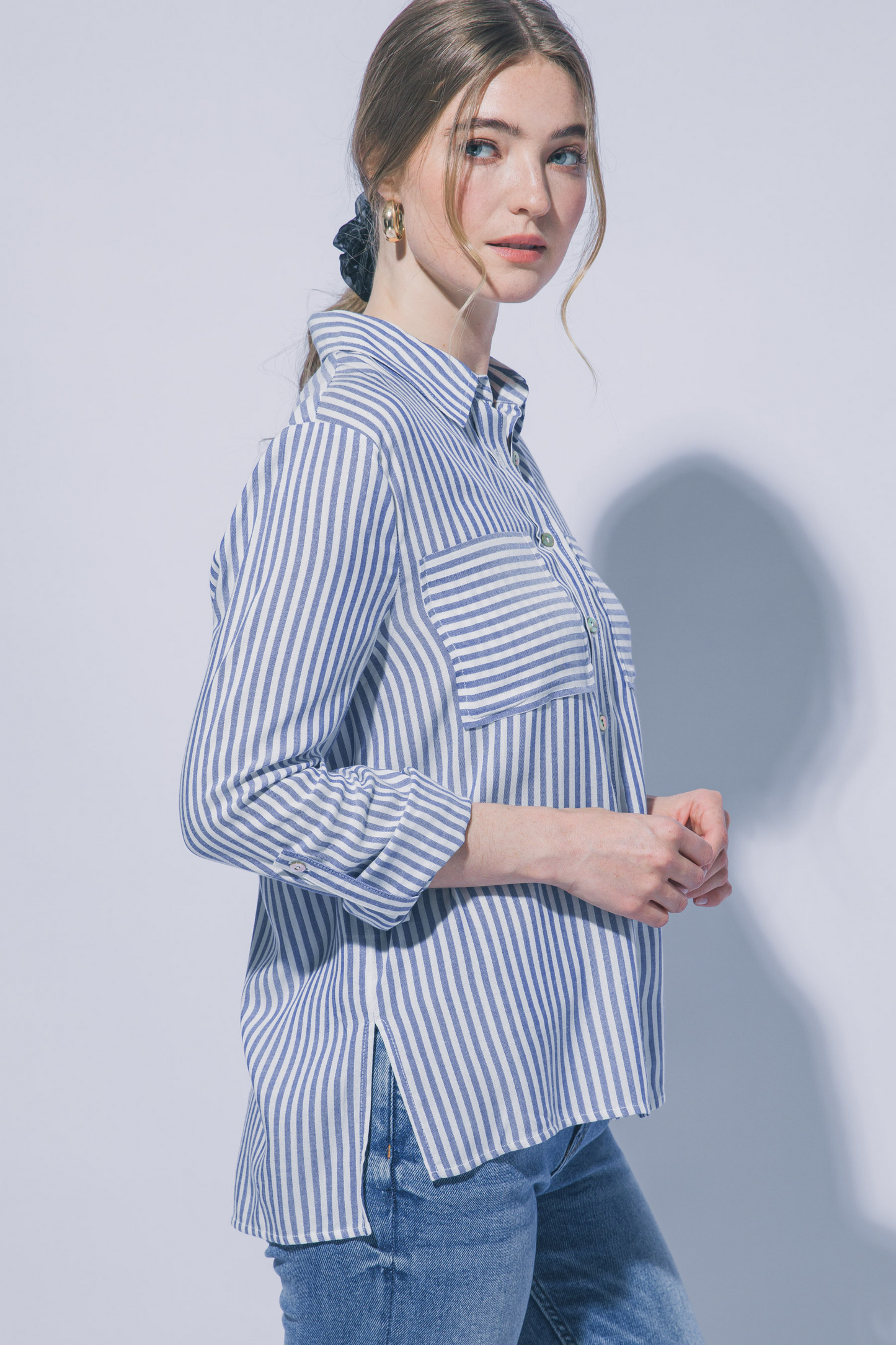 Miranda striped button up