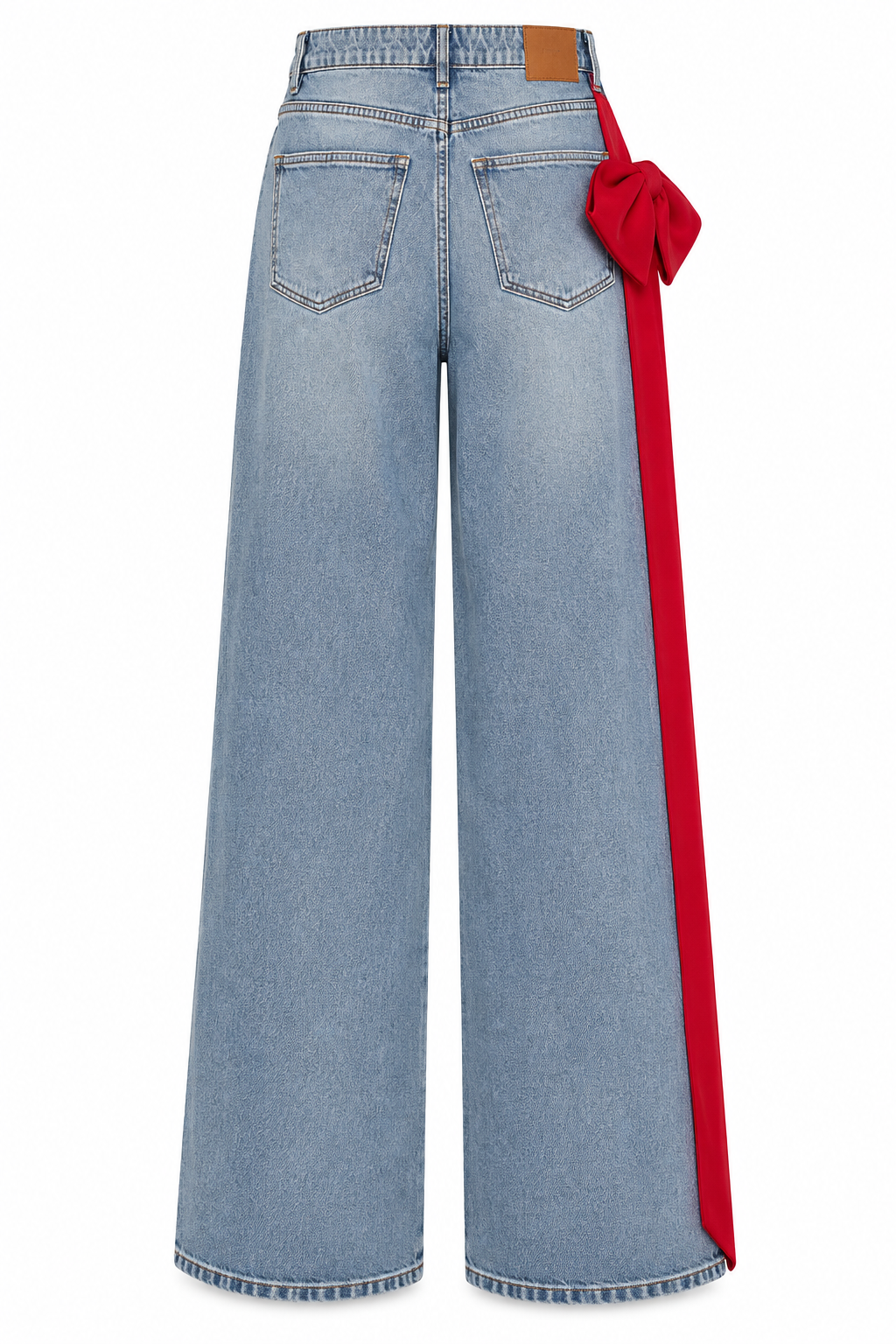 Bow Detail Wide Leg Jeans