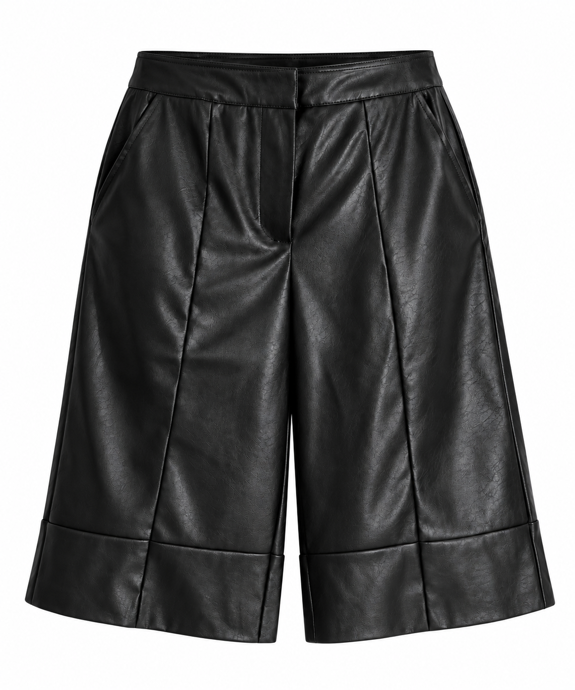 Faux Leather Bermuda Shorts
