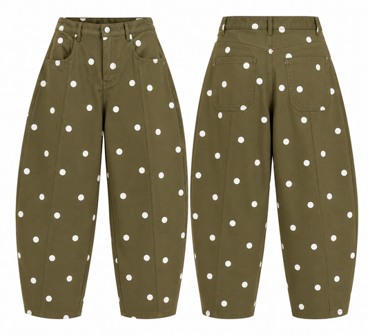 Polka Dot Barrel Jeans