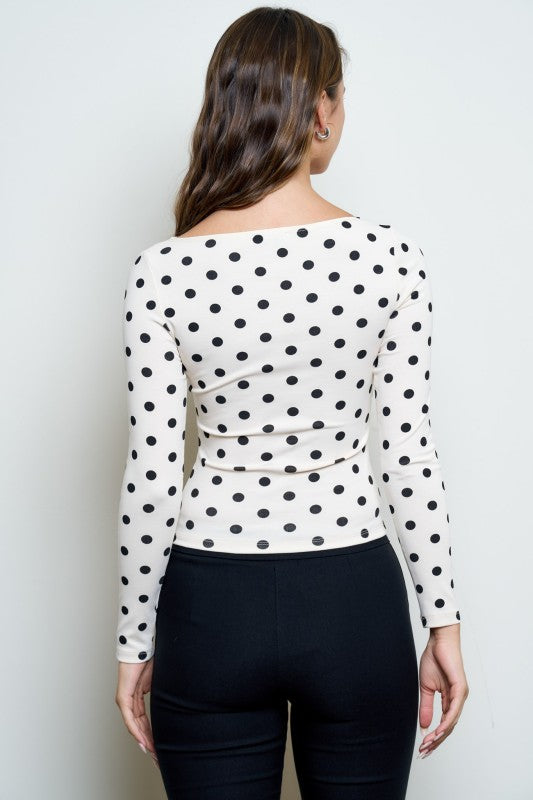 Basic long sleeve polka dots