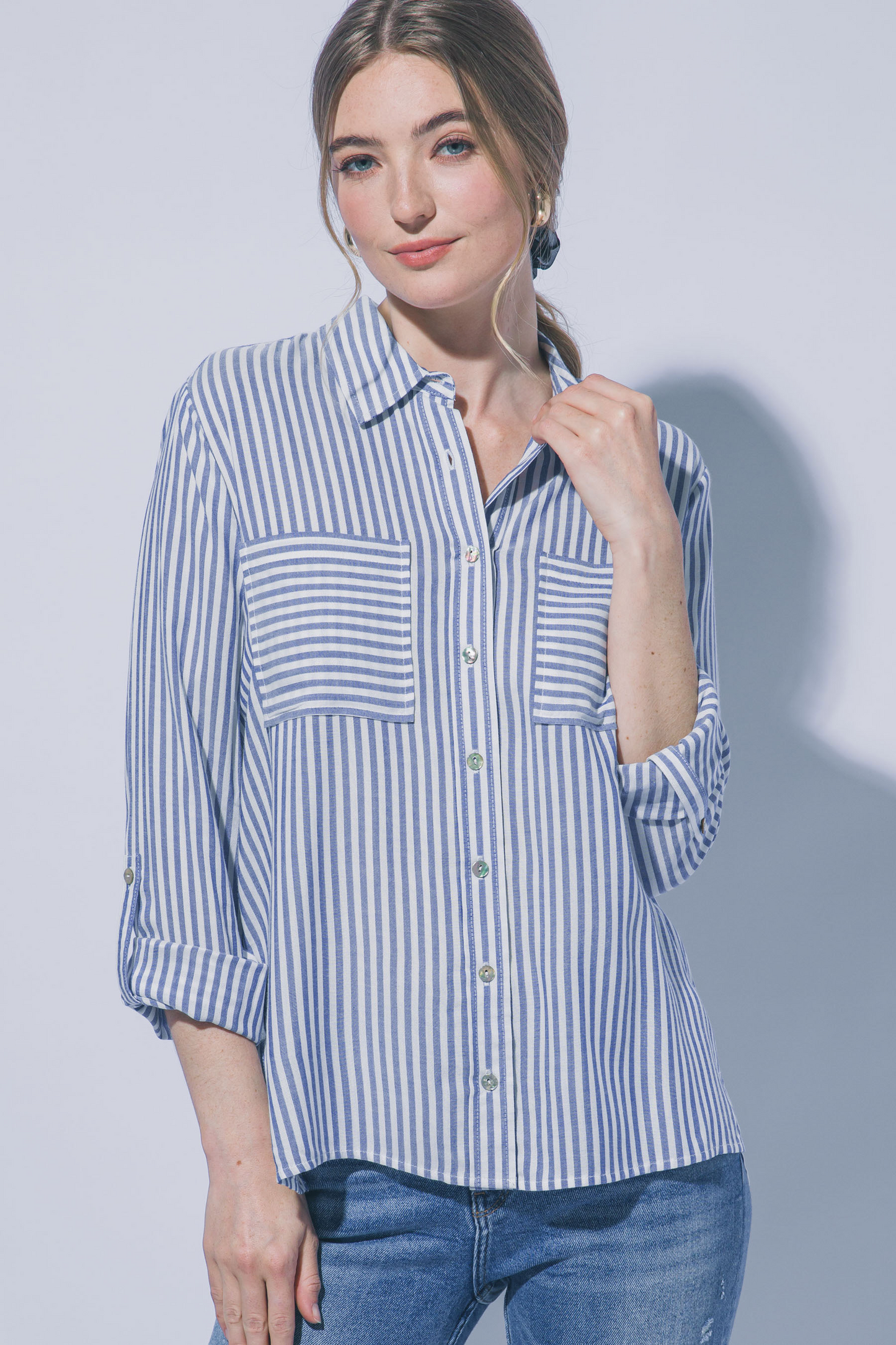 Miranda striped button up