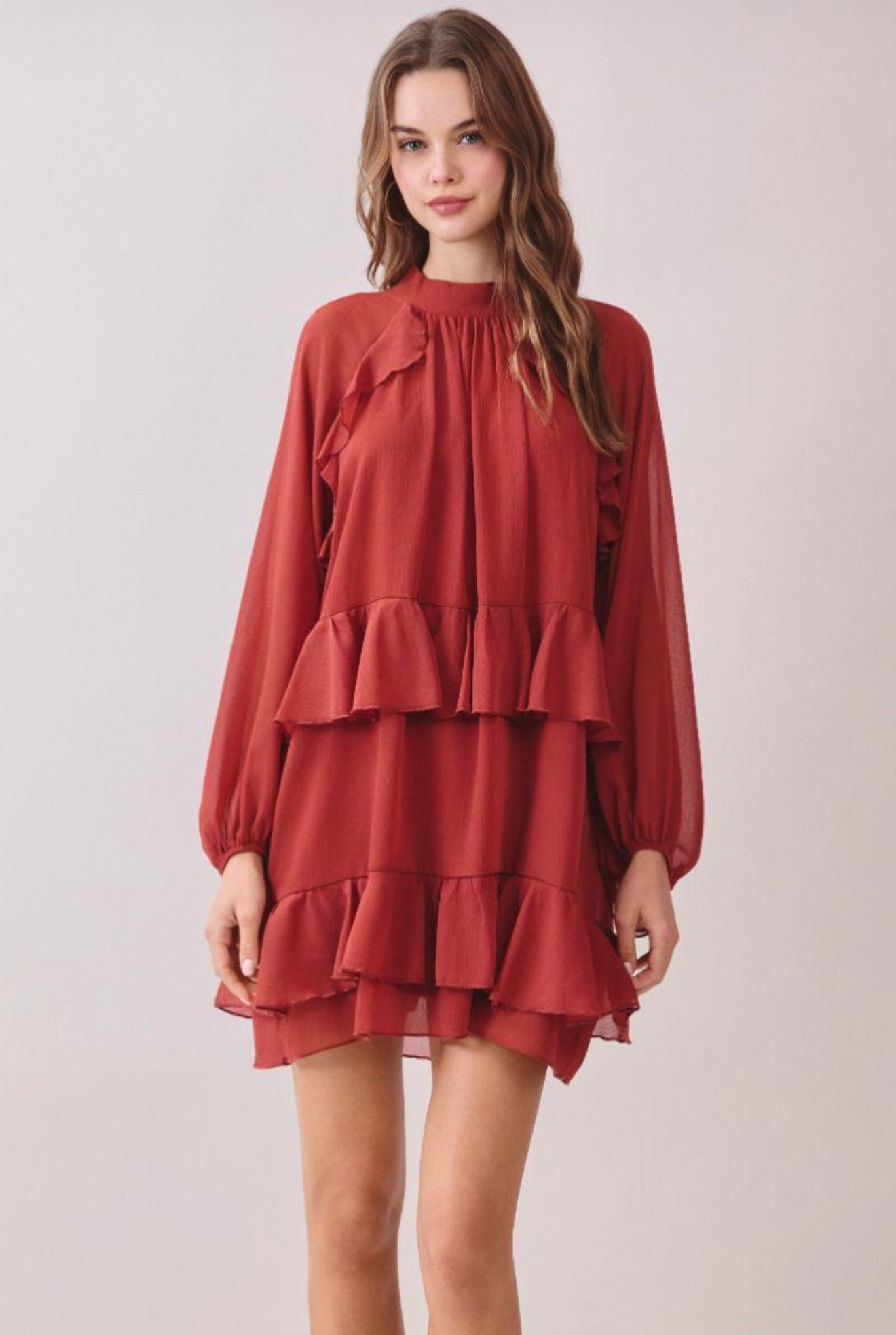 Yvonne ruffles hem dress