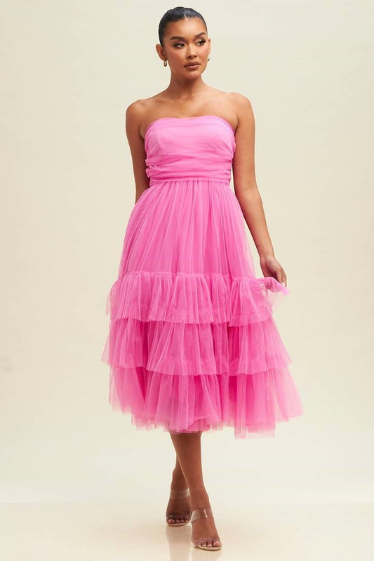 Puffy Midi Tulle Dress