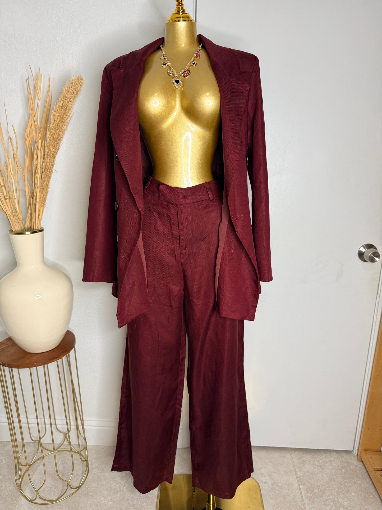 Boss babe burgundy set
