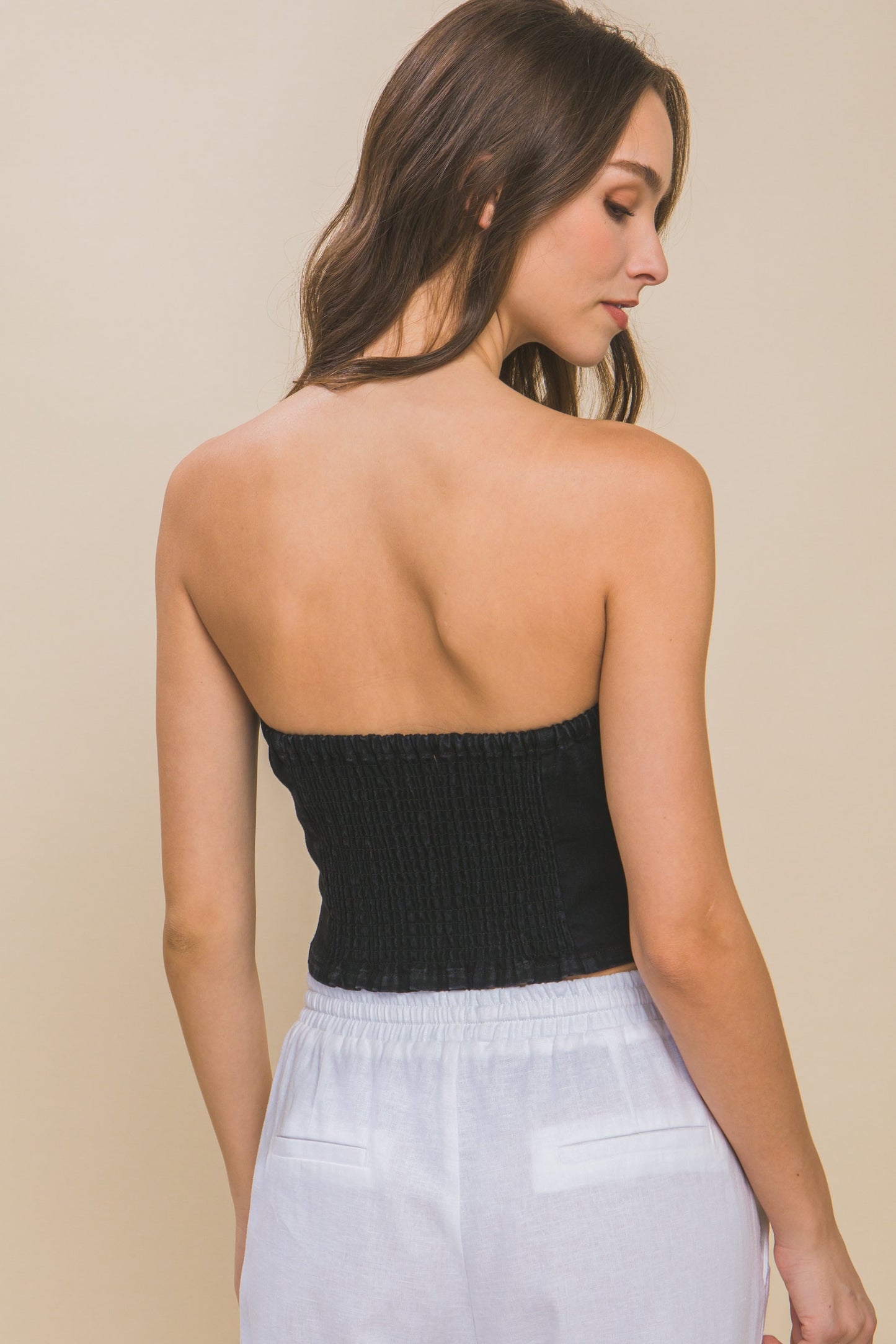 Violeta denim tube top