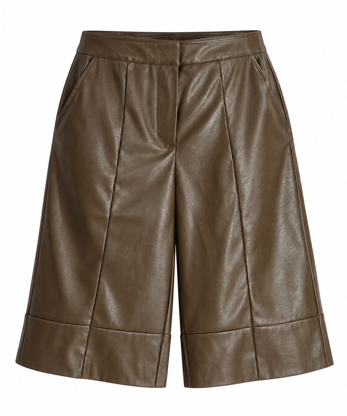 Faux Leather Bermuda Shorts