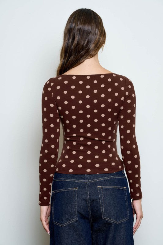 Basic long sleeve polka dots