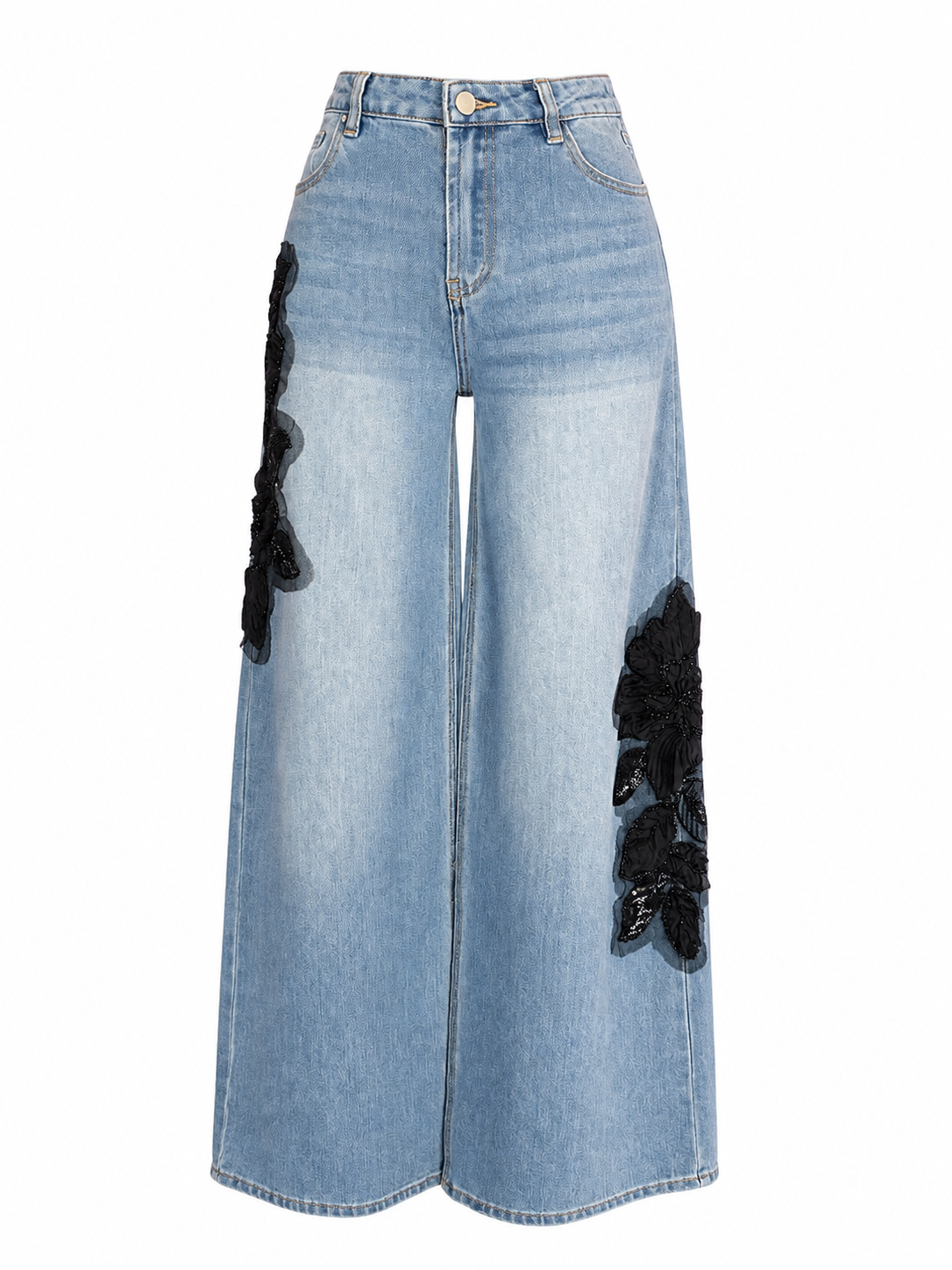 Midnight Bloom Wide Leg Jeans