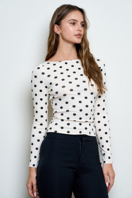 Basic long sleeve polka dots