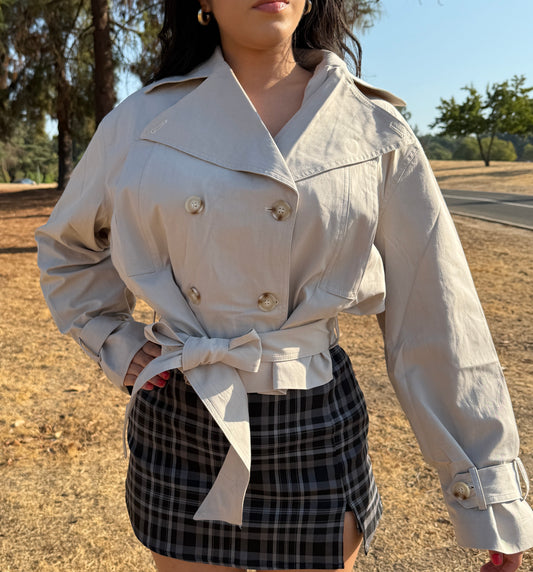 Cropped trench coat