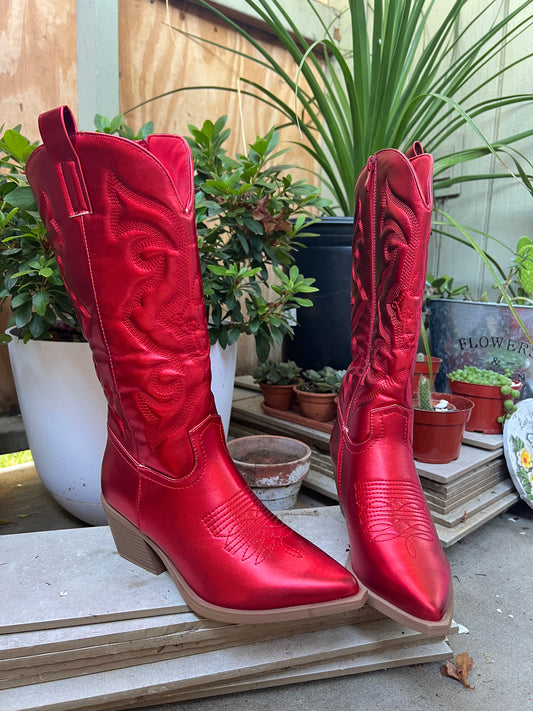 Ava red cowgirl boots