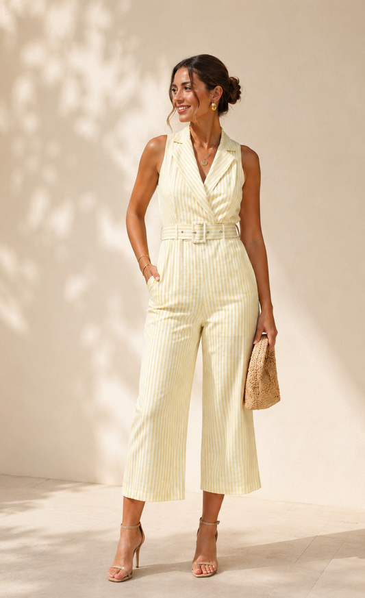 Amelia stripe jumpsuit