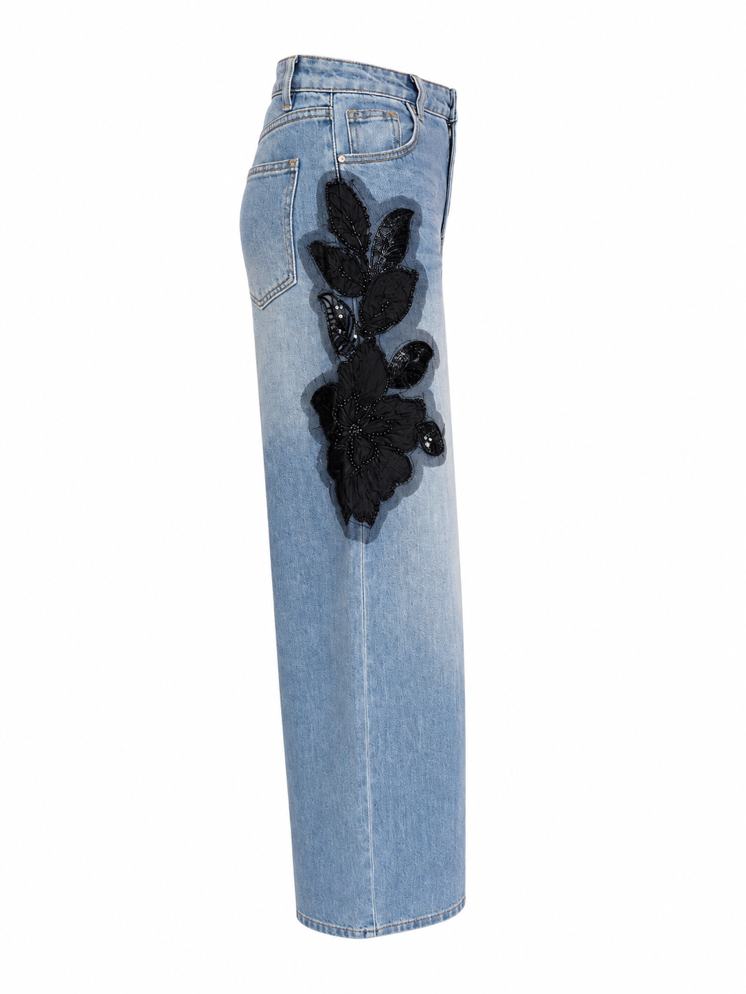Midnight Bloom Wide Leg Jeans