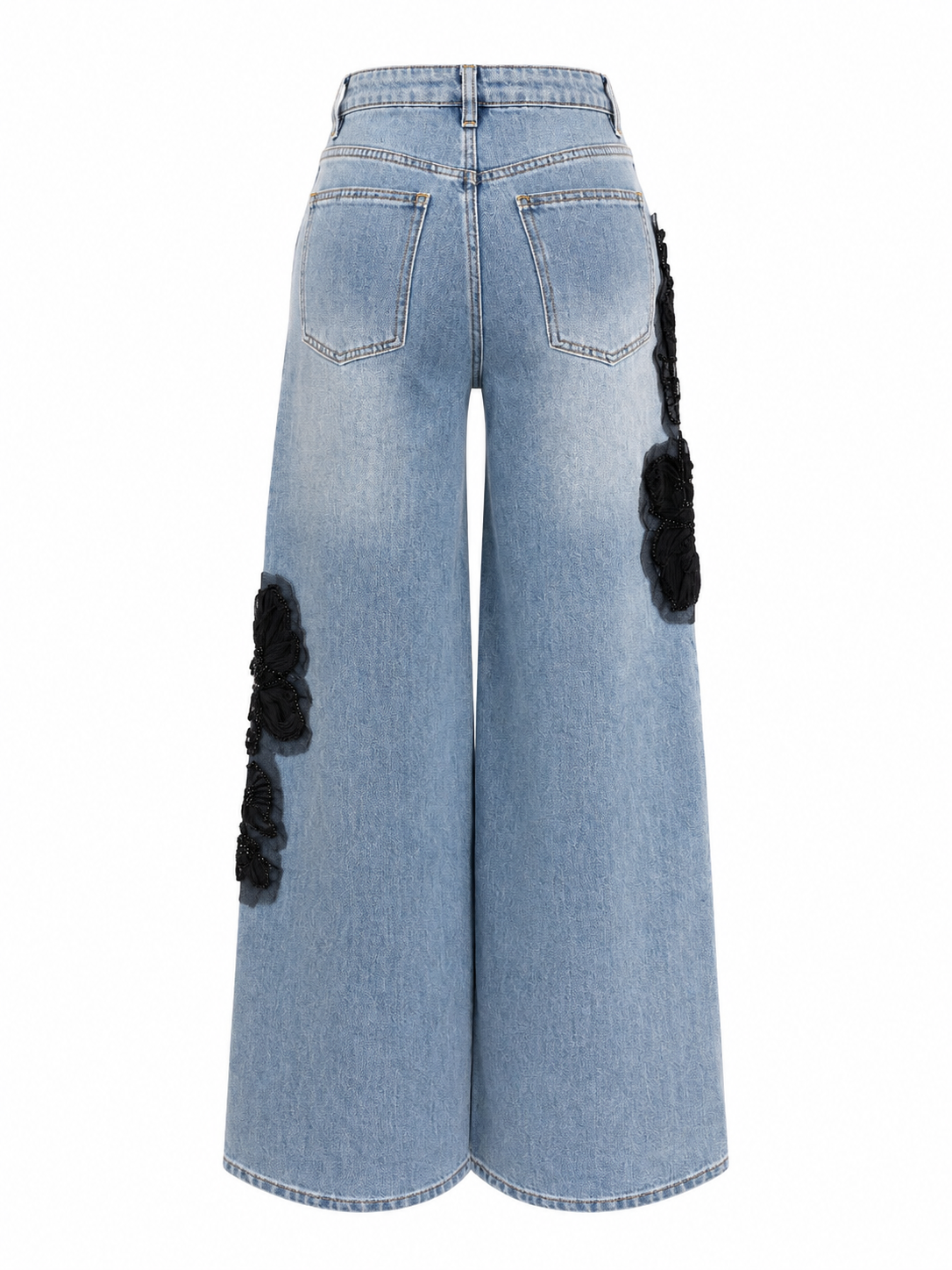 Midnight Bloom Wide Leg Jeans