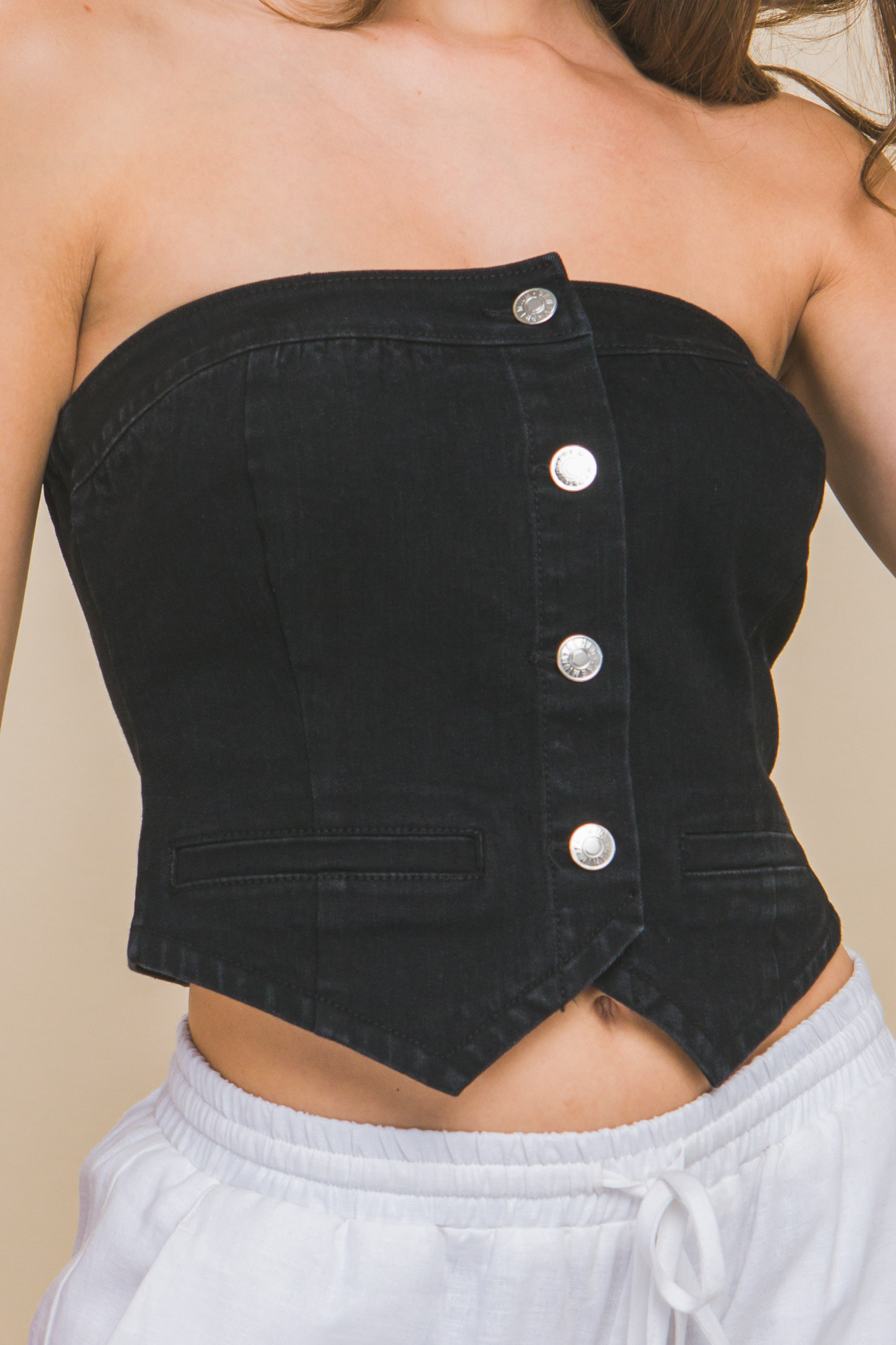 Violeta denim tube top