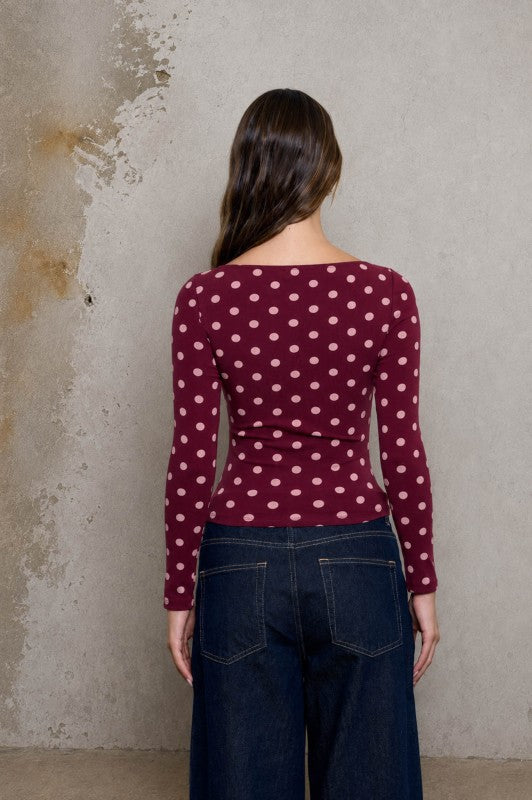 Basic long sleeve polka dots