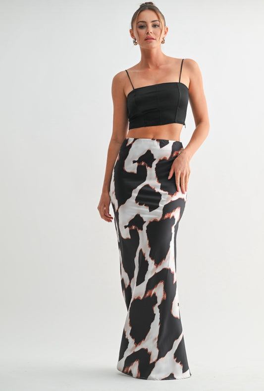 Animal long skirt