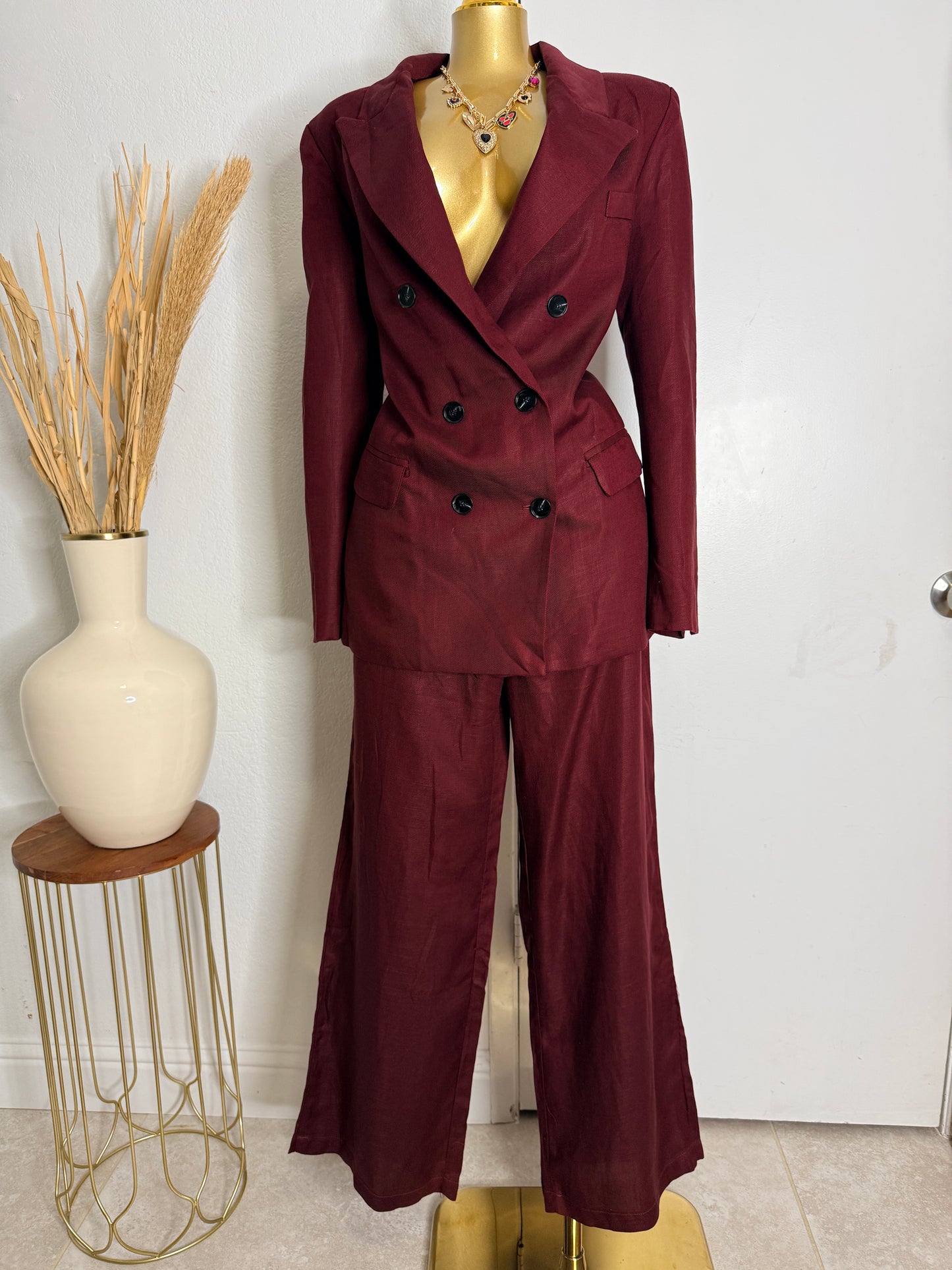 Boss babe burgundy set