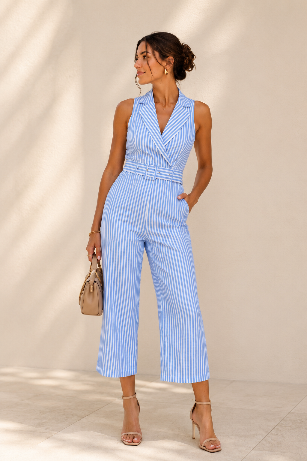 Amelia stripe jumpsuit