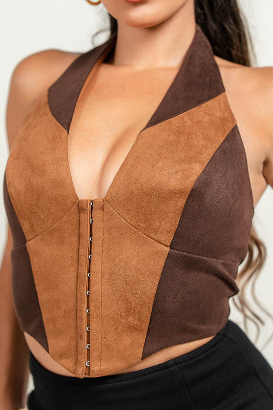 Esmeralda suede top