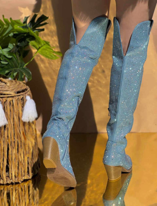 Armonia denim bright tall boots