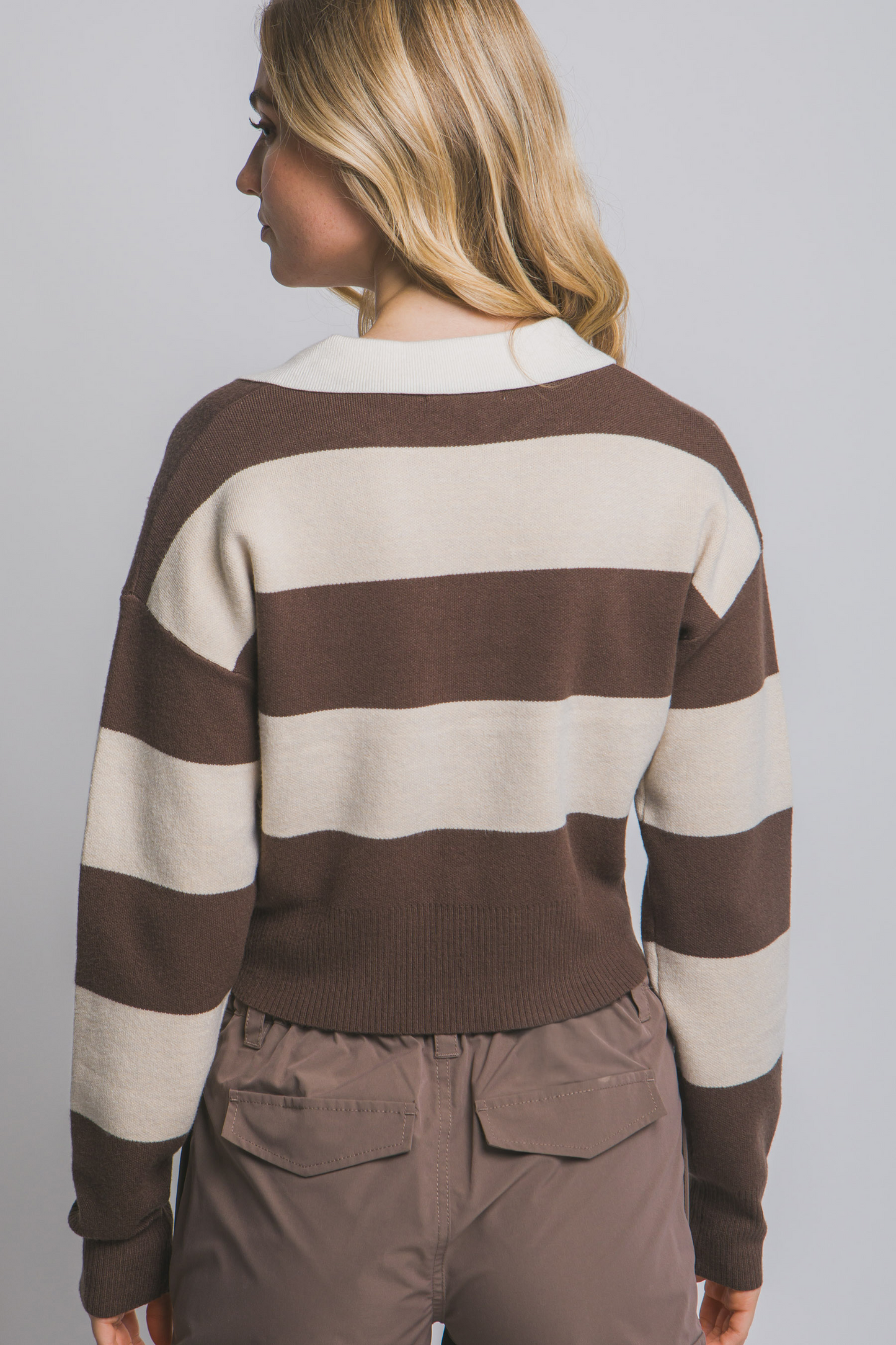 Elba Strip polo sweater