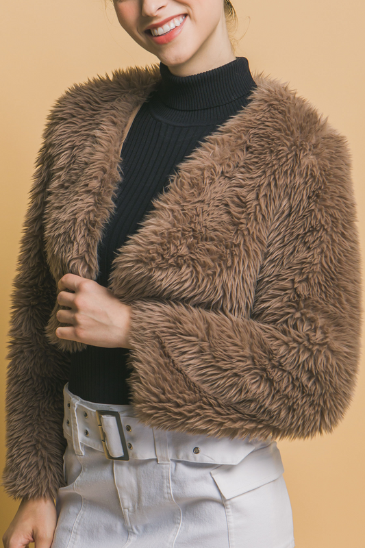 Madisson-faux fur crop jacket