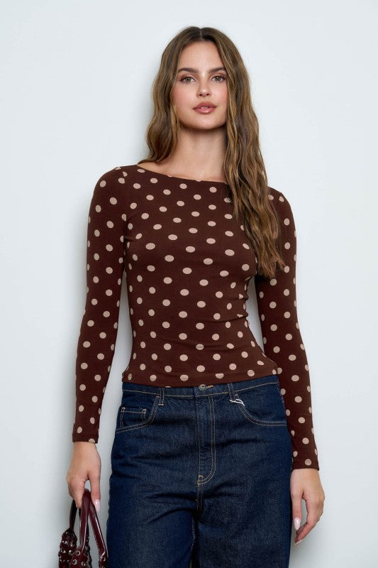 Basic long sleeve polka dots