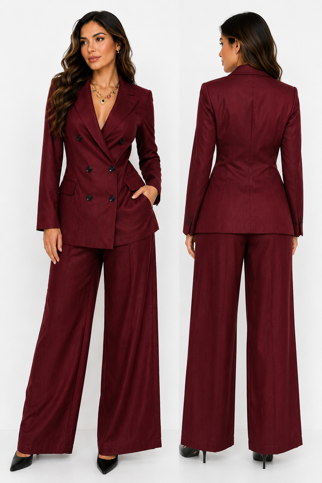 Boss babe burgundy set