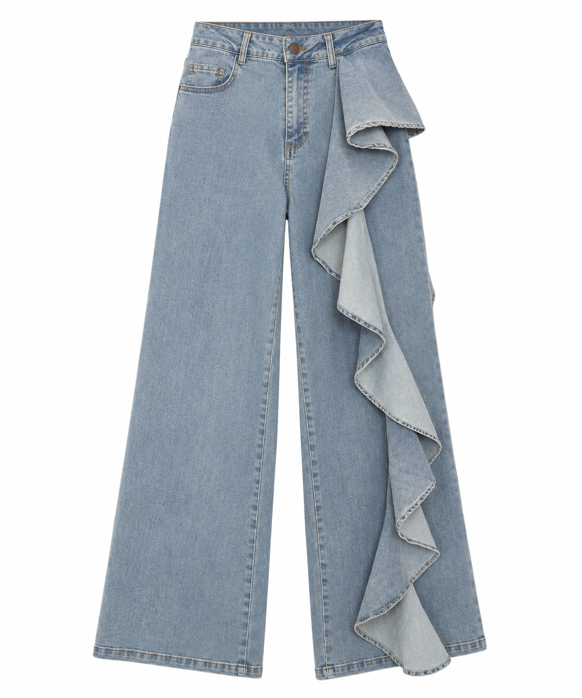 Ruffle Wide Leg Jeans
