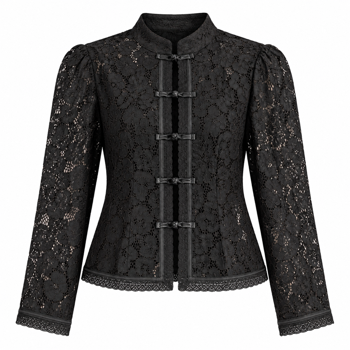 Vintage Lace Mandarin Collar Blouse