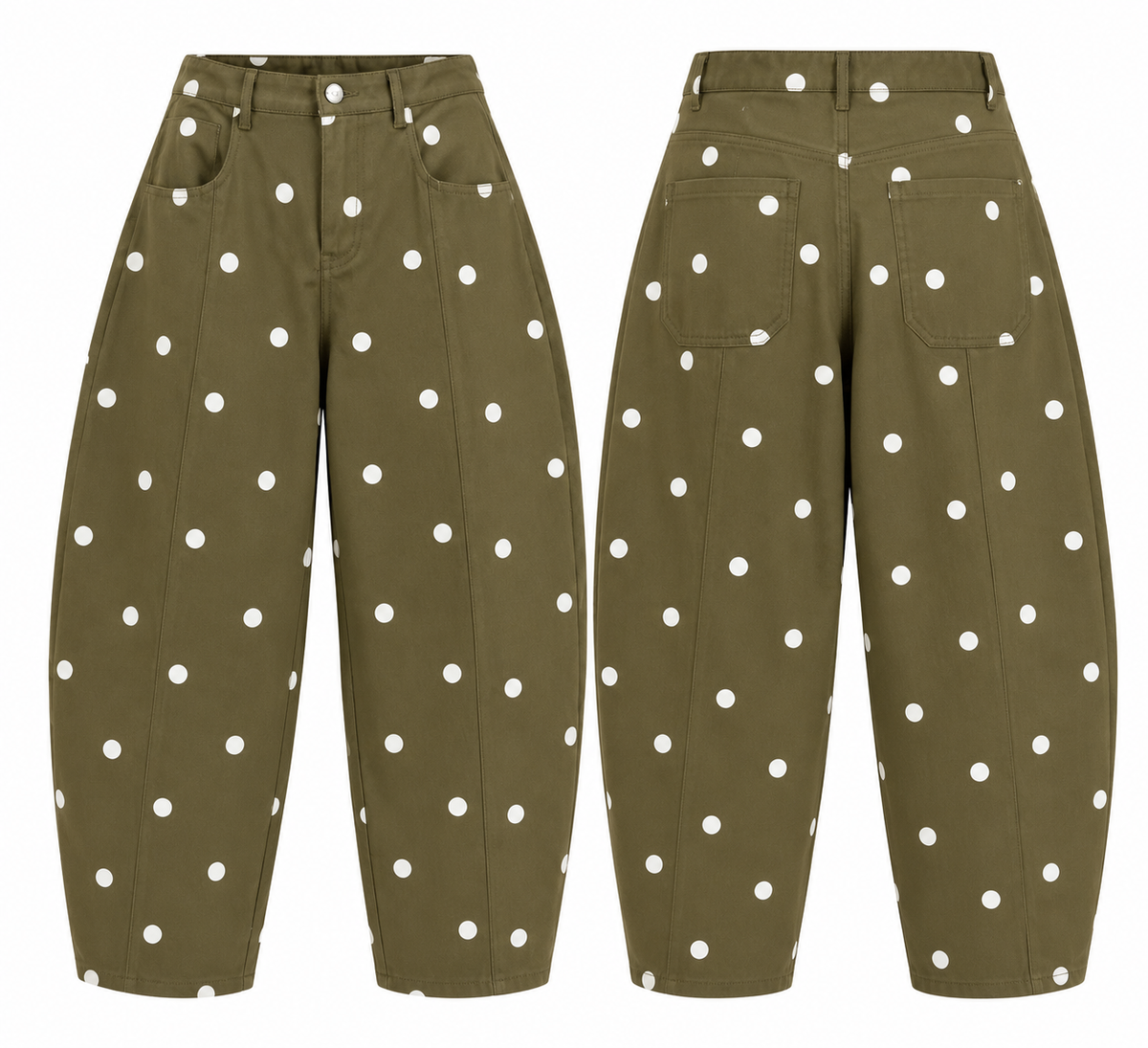 Polka Dot Barrel Jeans